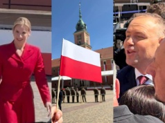 Dzień Flagi RP na placu Zamkowym. W uroczystości wziął udział prezydent z pierwszą damą