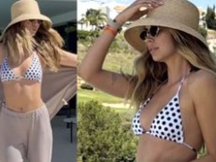 Sandra Kubicka baluje w hiszpańskim słońcu. Pręży się w bikini przed kamerą