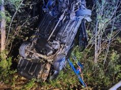 Poważny wypadek w Zagrodzie. Alfa Romeo zatrzymała się na drzewie, kierowca był nietrzeźwy