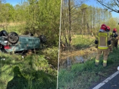 Dachowanie na podmokłym terenie pod Wrocławiem. Kierowca zniknął