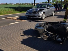 Wypadek z udziałem motocykla w Lądzie