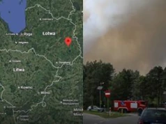 Puszcza Solska wciąż płonie, drony rozbiły się na Łotwie