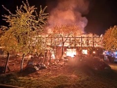 Nocny pożar w Borui Kościelnej! Ogień objął stodołę, zagrożony był budynek mieszkalny