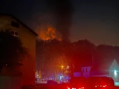 Pożar w Wilkowicach. Budynek był w całości objęty ogniem