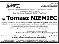 Nie żyje Tomasz Niemiec. Rodzina i przyjaciele żegnają 48-latka z Nowego Sącza