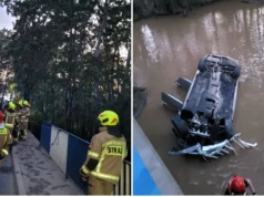 Groźny wypadek pod Wrocławiem. Auto w rzece, w środku kobieta