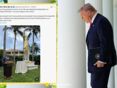 Złoty pomnik Donalda Trumpa odsłonięty w Miami. "To nie bałwochwalstwo"