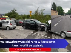 Dwa poważne wypadki rano w Rzeszowie. Ranni trafili do szpitala