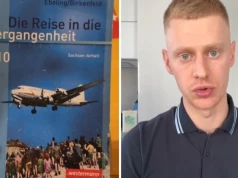 Pokazał niemiecką książkę do historii. "Polska była pierwszą ofiarą wojny"