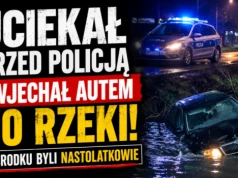 Szaleńczy pościg w Radomsku! Auto z nastolatkami wpadło do wody!
