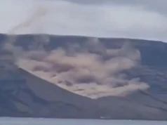 Osuwisko w Risco de Famara na Lanzarote. Skały runęły w masywie Montaña de Gayo