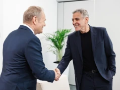 Poznań. Donald Tusk spotkał się z Justinem Trudeau, Amal i George’em Clooneyami