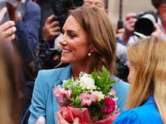 Kate Middleton w pudrowym błękicie. Pojawiła się we Włoszech bez Williama