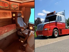 Volvo NH12 z płaskim dachem i wnętrzem upodobnionym do eleganckiego pubu