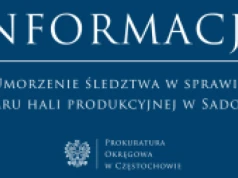 Umorzenie śledztwa w sprawie pożaru hali produkcyjnej w Sadowie