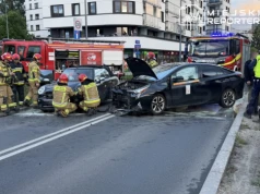 Wypadek na Mokotowie. Ulica zablokowana, jedna osoba trafiła do szpitala