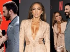Wydekoltowana Jennifer Lopez FLIRTUJE Z KOLEGĄ z planu, promując swój nowy film. Jest ogień? (ZDJĘCIA)