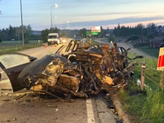 Wypadek na DW645 w Morgownikach. Kierowca ciężko ranny