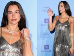 Dua Lipa i jej srebrzyste frędzle pozdrawiają ze ścianki w Cannes. Nieźle się odstrzeliła? (ZDJĘCIA)