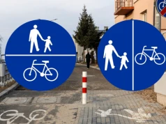 Rowerzyści i piesi często mylą ten znak. Wystarczy inny układ linii i przepisy są inne