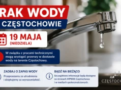  Brak wody w Częstochowie w dniu 19.05.2026.