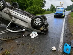 Gmina Sabnie: 30-latka za kierownicą Renault dachowała