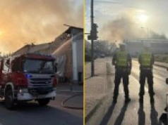 Pożar sali zabaw w Gorzowie Wielkopolskim. Strażacy bronią sąsiednich budynków