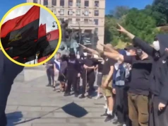 Szokujące sceny w sercu Kijowa. Neonaziści z flagami UPA