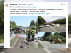 Szybowiec awaryjnie lądował na autostradzie. Jedna osoba nie żyje