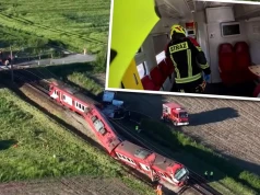 Widać każdy ruch strażaków. Nagranie z akcji sekundy po katastrofie kolejowej. "Ciary przechodzą"