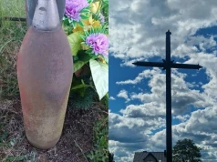 Niebezpieczne znalezisko pod krzyżem. Saperzy musieli go ostatecznie rozebrać