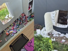 Wycięli dziurę w ścianie sklepu i weszli do środka. "Ukradli gotówkę i część towaru"
