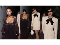 Wydekoltowana Kim Kardashian wybrała się na kolację z mamą. Kris wygląda już jak jej koleżanka? (ZDJĘCIA)