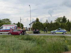 Wypadek podczas wyprzedzania na krajowej „dziewiątce” w Sadowiu
