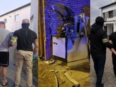 Nieudana próba włamania do bankomatu na tzw. „wybuch” – sprawcy w rękach Policji