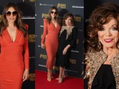 60-letnia Elizabeth Hurley i starsza od niej o 33 lata Joan Collins zachwycają młodzieńczą aparycją na premierze (ZDJĘCIA)