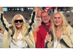 Monika Olejnik szaleje na trybunach z RODZICAMI MAI CHWALIŃSKIEJ (FOTO)