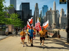 Chicago znów pobiegło z Tomaszem Sobanią. Polskie flagi i promocja Polski w sercu miasta