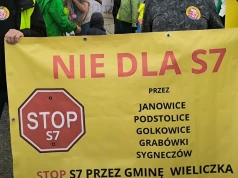 Wieliczka protestuje w Krakowie przeciwko S7. Mieszkańcy nie chcą powrotu odrzuconych wariantów