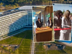 Ogromny tort i przecięcie wstęgi. Tak wyglądało otwarcie Hotelu Gołębiewski
