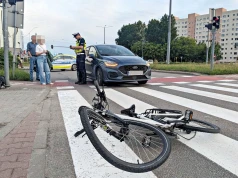 Potrącenie rowerzystki