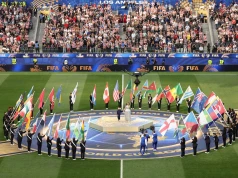 Na stadion wniesiono flagę Iranu. Tak zareagowali Amerykanie