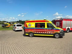 Nagła akcja ratunkowa w Wielkopolsce. LPR lądował w bazie strażaków