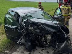 Auto roztrzaskało się na drzewie. Kierująca trafiła do szpitala
