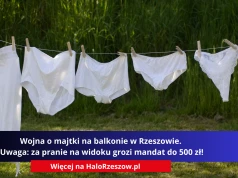 Wojna o majtki na balkonie w Rzeszowie. Uwaga: za pranie na widoku grozi mandat do 500 zł!