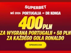 400 zł za wygraną Portugalii + 50 zł za gole Ronaldo! (Kurs 1,3 i stawka 2 zł!)