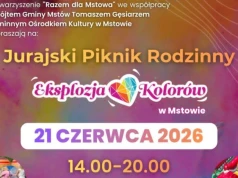 Jurajski Piknik Rodzinny „Eksplozja Kolorów” w Mstowie – rodzinne święto pełne atrakcji, konkursów i kolorowej zabawy.