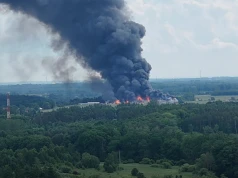 Pożar na Pomorzu. W Charnowie płonie fabryka aerozoli