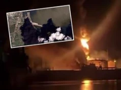Pożar w Kerczu widoczny z kosmosu. Zdjęcie mówi wszystko