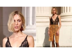 Anja Rubik hipnotyzuje spojrzeniem i nagim biustem podczas pokazu Saint Laurent w Paryżu (ZDJĘCIA)